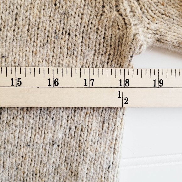 Roots Canada Sweater Size Small Beige Fleck V Neck Merino Alpaca Blend - Picture 4 of 9
